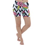 Vector Romantic Love Seamless Pattern Lightweight Velour Yoga Shorts