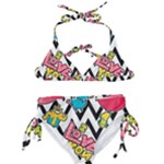 Vector Romantic Love Seamless Pattern Kids  Classic Bikini Set