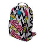 Vector Romantic Love Seamless Pattern Flap Pocket Backpack (Large)