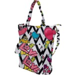 Vector Romantic Love Seamless Pattern Shoulder Tote Bag