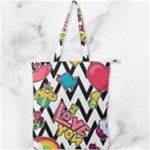 Vector Romantic Love Seamless Pattern Double Zip Up Tote Bag