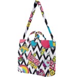 Vector Romantic Love Seamless Pattern Square Shoulder Tote Bag