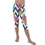 Vector Romantic Love Seamless Pattern Kids  Lightweight Velour Capri Leggings 