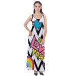 Vector Romantic Love Seamless Pattern Sleeveless Velour Maxi Dress