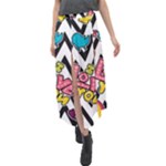 Vector Romantic Love Seamless Pattern Velour Split Maxi Skirt