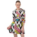 Vector Romantic Love Seamless Pattern Mini Skater Shirt Dress