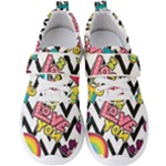 Vector Romantic Love Seamless Pattern Men s Velcro Strap Shoes