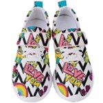 Vector Romantic Love Seamless Pattern Women s Velcro Strap Shoes