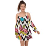 Vector Romantic Love Seamless Pattern Boho Dress