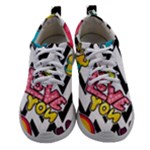 Vector Romantic Love Seamless Pattern Women Athletic Shoes