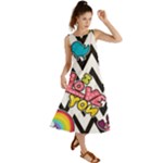 Vector Romantic Love Seamless Pattern Summer Maxi Dress