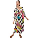 Vector Romantic Love Seamless Pattern Grecian Style  Maxi Dress
