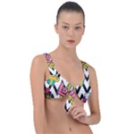 Vector Romantic Love Seamless Pattern Front Tie Bikini Top