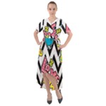 Vector Romantic Love Seamless Pattern Front Wrap High Low Dress