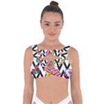 Vector Romantic Love Seamless Pattern Bandaged Up Bikini Top