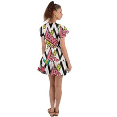 Flutter Sleeve Wrap Dress 