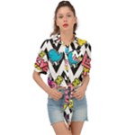 Vector Romantic Love Seamless Pattern Tie Front Shirt 