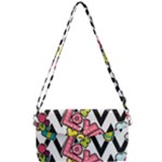 Vector Romantic Love Seamless Pattern Removable Strap Clutch Bag