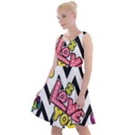 Vector Romantic Love Seamless Pattern Knee Length Skater Dress