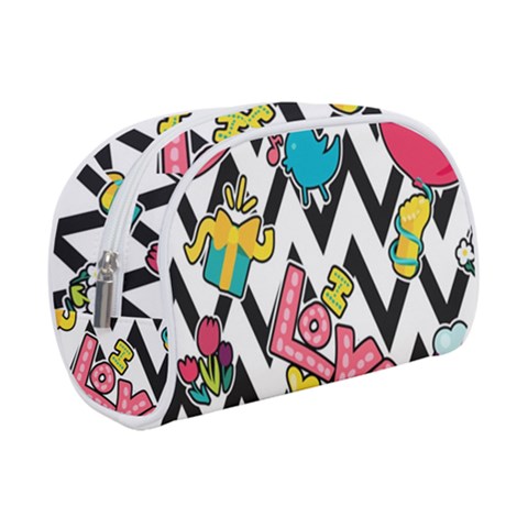 Vector Romantic Love Seamless Pattern Make Up Case (Small) from ArtsNow.com