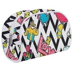Vector Romantic Love Seamless Pattern Make Up Case (Medium) from ArtsNow.com