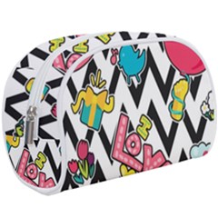 Vector Romantic Love Seamless Pattern Make Up Case (Large) from ArtsNow.com