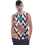 Vector Romantic Love Seamless Pattern Men s Regular Tank Top