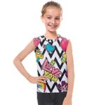 Vector Romantic Love Seamless Pattern Kids  Mesh Tank Top