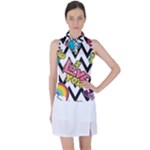 Vector Romantic Love Seamless Pattern Women s Sleeveless Polo T-Shirt
