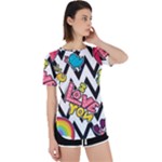 Vector Romantic Love Seamless Pattern Perpetual Short Sleeve T-Shirt