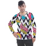 Vector Romantic Love Seamless Pattern Men s Pique Long Sleeve T-Shirt