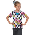 Vector Romantic Love Seamless Pattern Kids  Mesh Piece T-Shirt