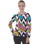 Vector Romantic Love Seamless Pattern Women s Long Sleeve Raglan T-Shirt