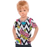 Vector Romantic Love Seamless Pattern Kids  Sports T-Shirt