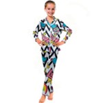 Vector Romantic Love Seamless Pattern Kids  Satin Long Sleeve Pajamas Set