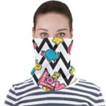 Vector Romantic Love Seamless Pattern Face Seamless Bandana (Adult)