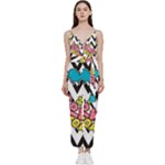 Vector Romantic Love Seamless Pattern V-Neck Camisole Jumpsuit
