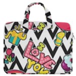 Vector Romantic Love Seamless Pattern MacBook Pro 13  Double Pocket Laptop Bag