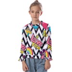 Vector Romantic Love Seamless Pattern Kids  Frill Detail T-Shirt