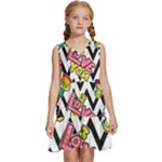 Vector Romantic Love Seamless Pattern Kids  Sleeveless Tiered Mini Dress