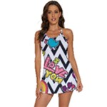 Vector Romantic Love Seamless Pattern 2-in-1 Flare Activity Dress