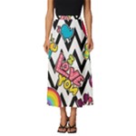 Vector Romantic Love Seamless Pattern Classic Midi Chiffon Skirt