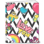 Vector Romantic Love Seamless Pattern 8  x 10  Hardcover Notebook
