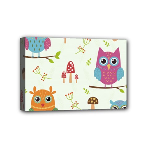 Forest Seamless Pattern With Cute Owls Mini Canvas 6  x 4  (Stretched) from ArtsNow.com