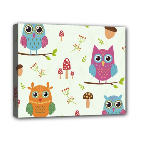 Forest Seamless Pattern With Cute Owls Canvas 10  x 8  (Stretched) from ArtsNow.com