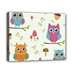 Forest Seamless Pattern With Cute Owls Canvas 10  x 8  (Stretched)