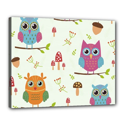 Forest Seamless Pattern With Cute Owls Canvas 20  x 16  (Stretched) from ArtsNow.com