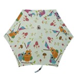 Forest Seamless Pattern With Cute Owls Mini Folding Umbrellas