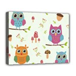 Forest Seamless Pattern With Cute Owls Deluxe Canvas 20  x 16  (Stretched)