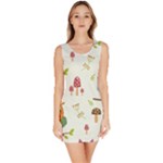 Forest Seamless Pattern With Cute Owls Bodycon Dress
